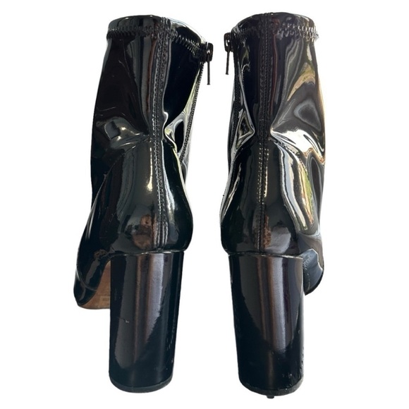 ALDO BLOCK HEEL ANKLE BOOTS WOMENS SZ 7 BLACK PATENT FINISH ZIPPER CLOSURE - Picture 10 of 16